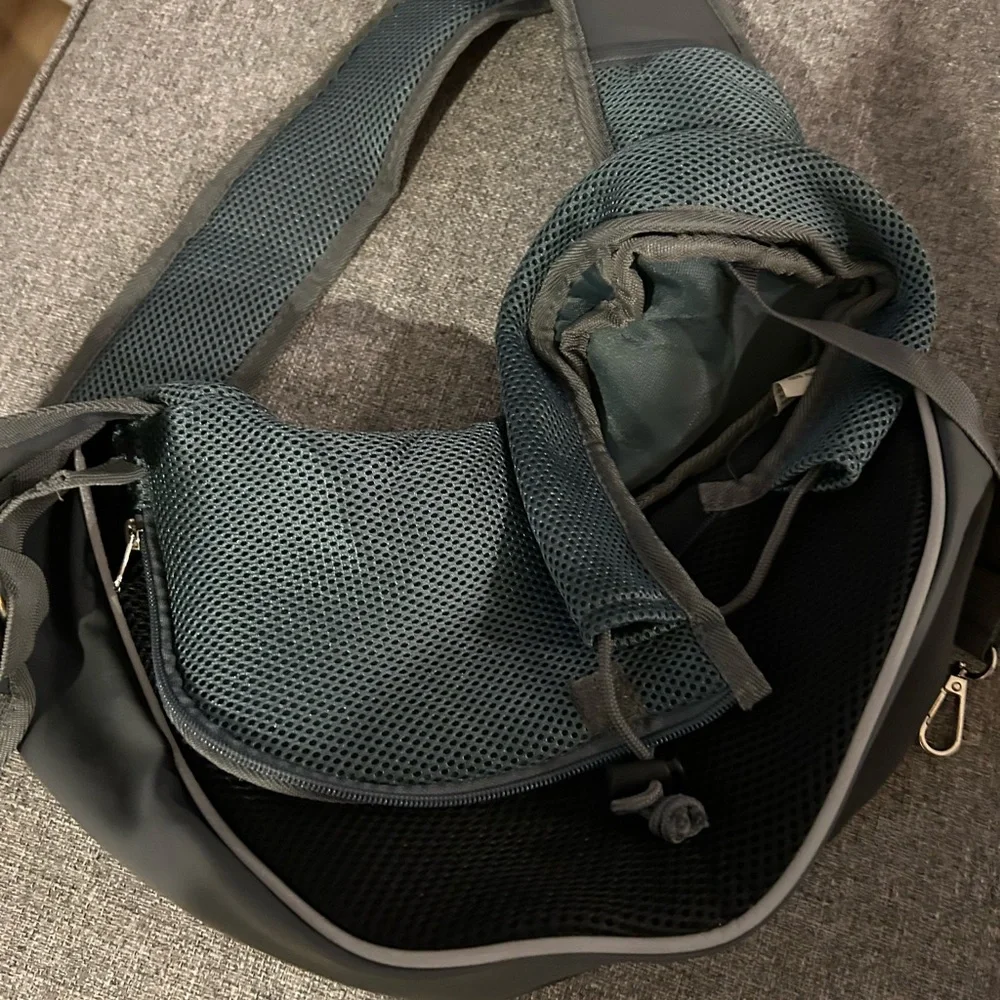 Gray and Black Small Pet Sling Carrier